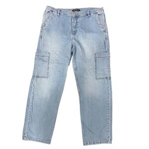 Calvin Klein Jeans Light Wash Cargo Carpenter Utility Denim Straight Leg Size 10